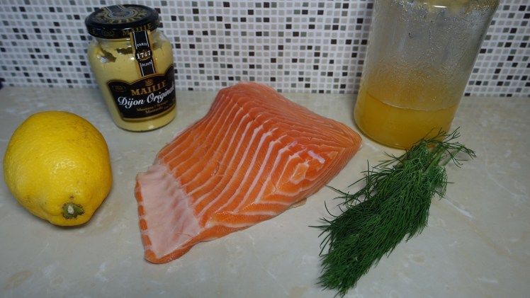 salmon al horno con miel y mostaza