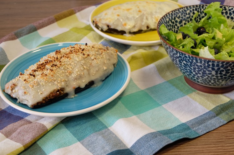 berenjena rellena de carne