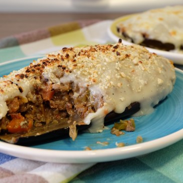 berenjena rellena de carne