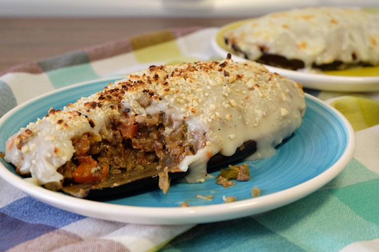 berenjena rellena de carne