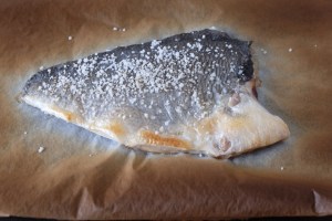 dorada rápida al horno con vinagreta de nueces y naranja