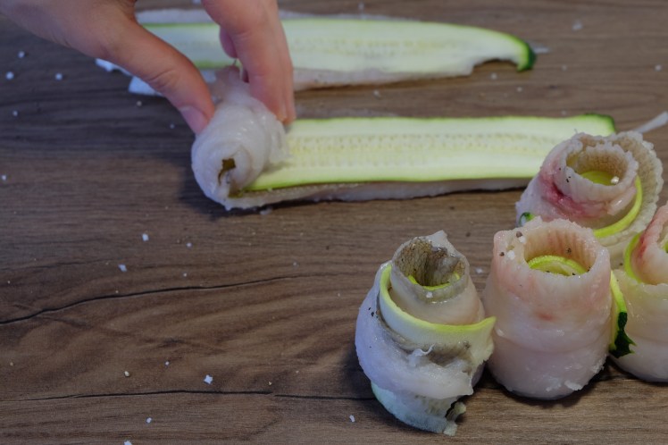 popietas de gallo y calabacín