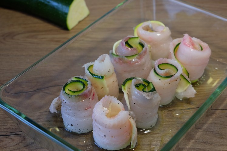 popietas de gallo y calabacín