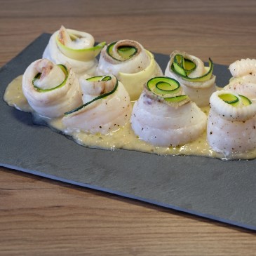 popietas de gallo y calabacín