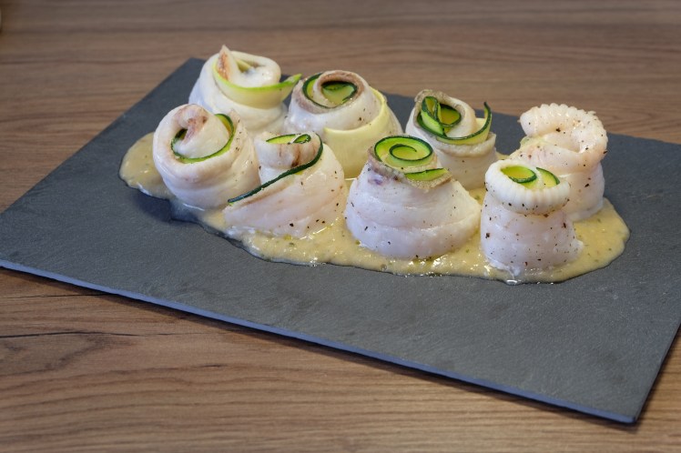 popietas de gallo y calabacín