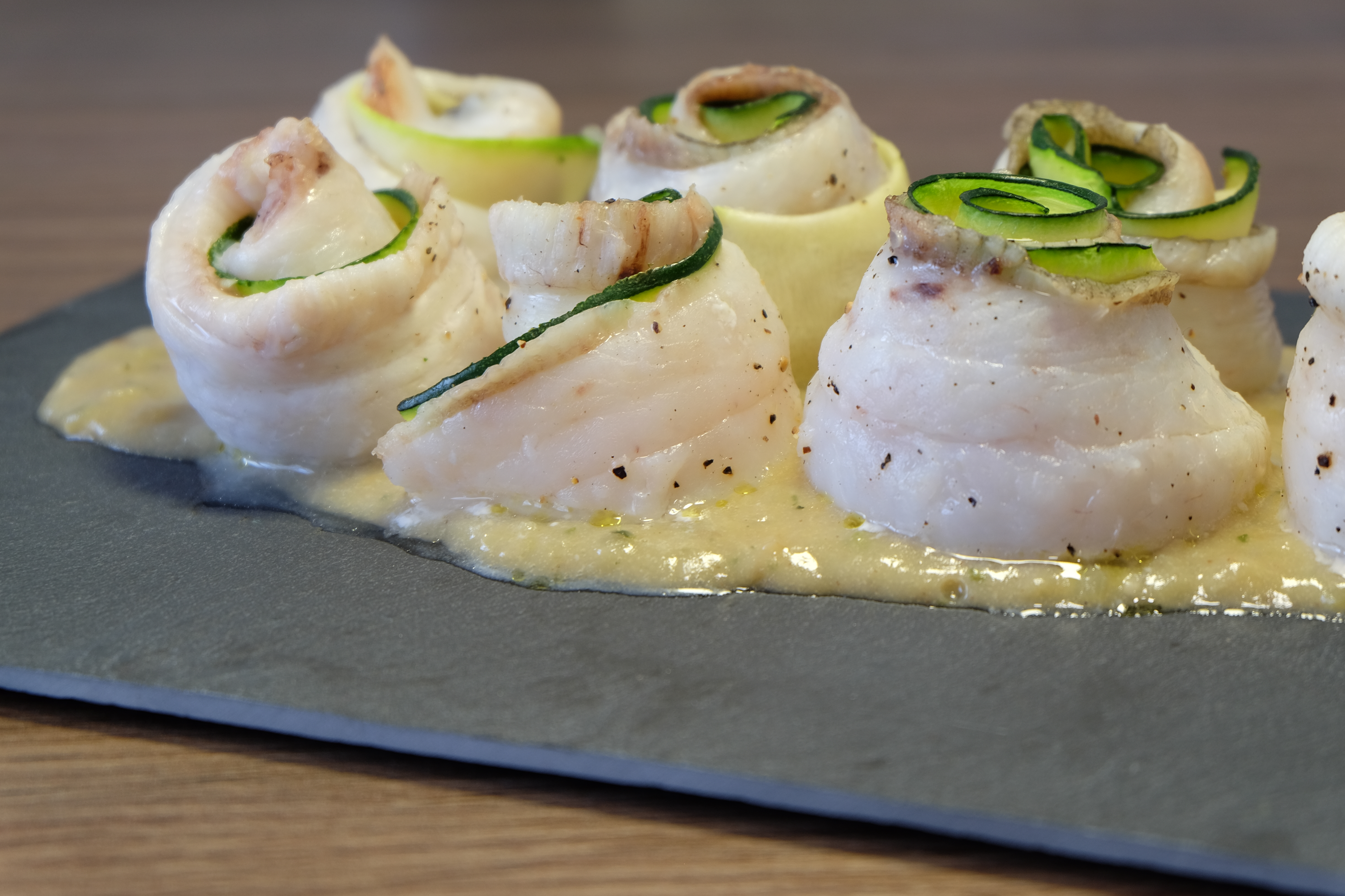 popietas de gallo y calabacín