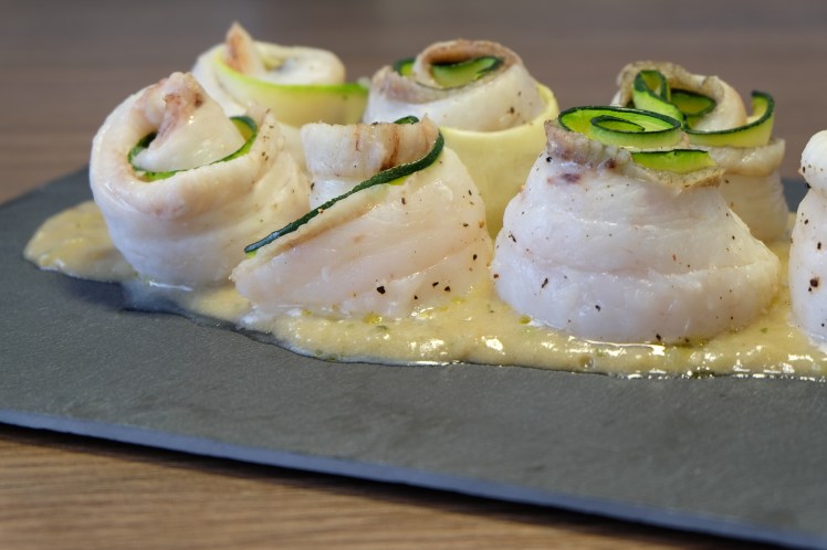 popietas de gallo y calabacín