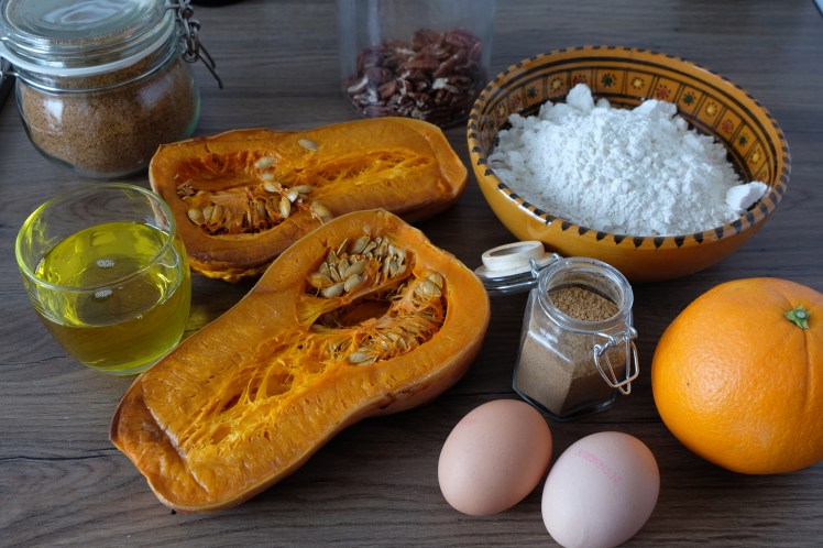 Magdalenas de espelta y calabaza