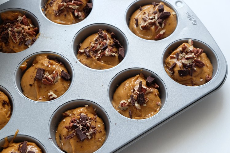 Magdalenas de espelta y calabaza