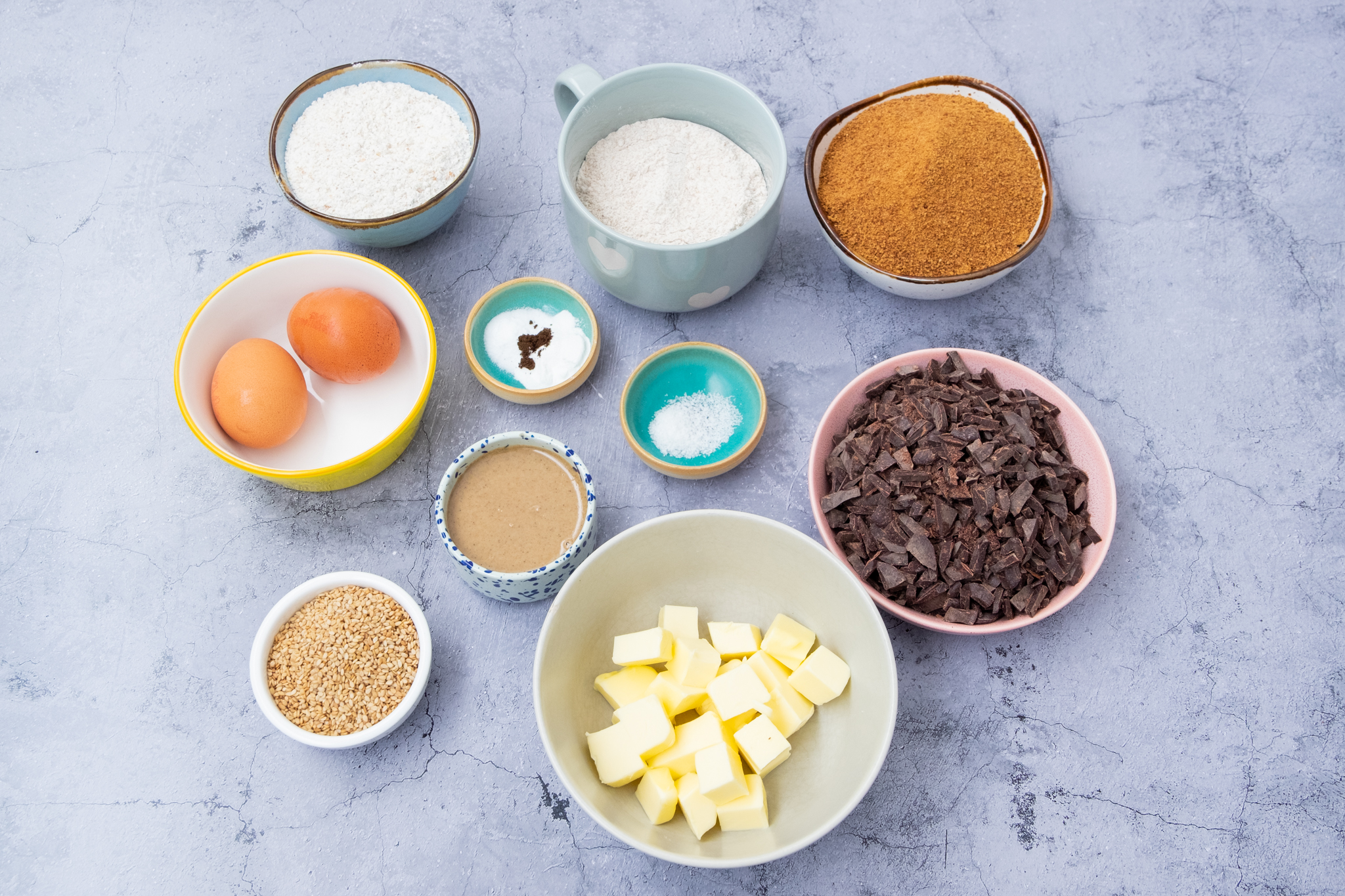 galletas de tahini, chocolate y centeno